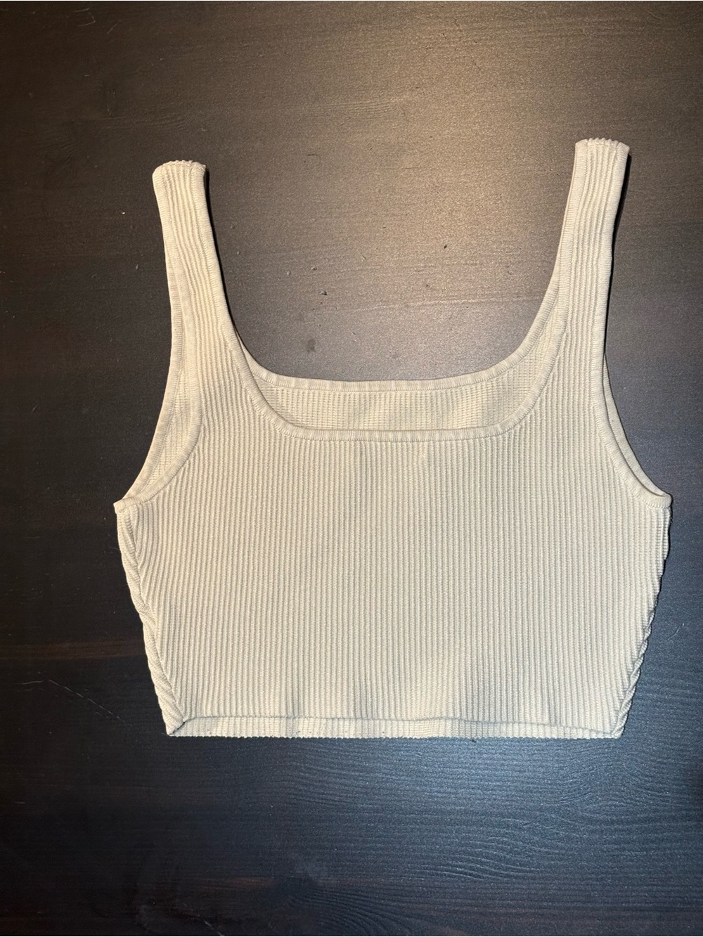 Babaton Cream Ribbed Square Crop Tank - Picture 2 of 3
